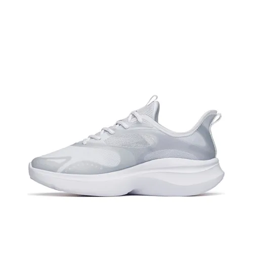 Anta Leaves 2.0 Cushioning Anti Slip And Wear Resistant Low Top Running Shoes Women's Gray White Silver