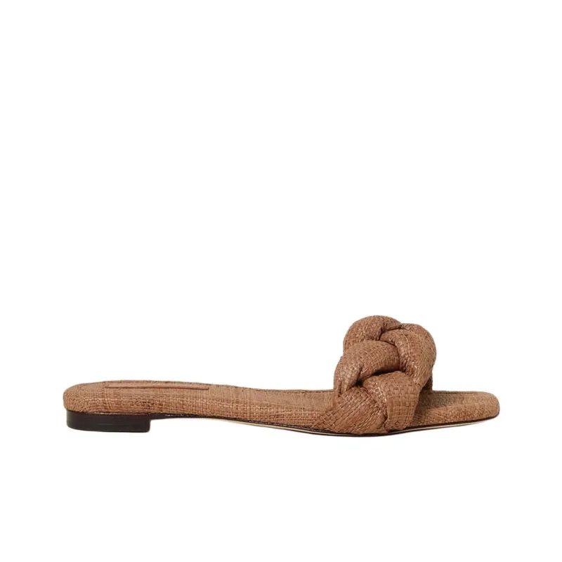 Loeffler Randall Slide Slippers Women's Brown-1