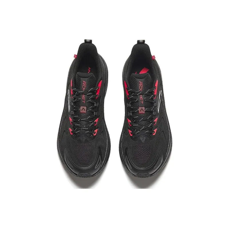 Anta Rocket 5.0 Anti Slip Wear Resistant Low Top Training Running Shoes Men's Black Red-2