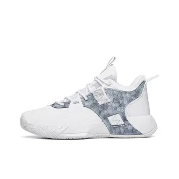 Anta Speedy 2 Generations Anti Slip Wear Resistant Mid Top Vintage Basketball Shoes Men's White Gray