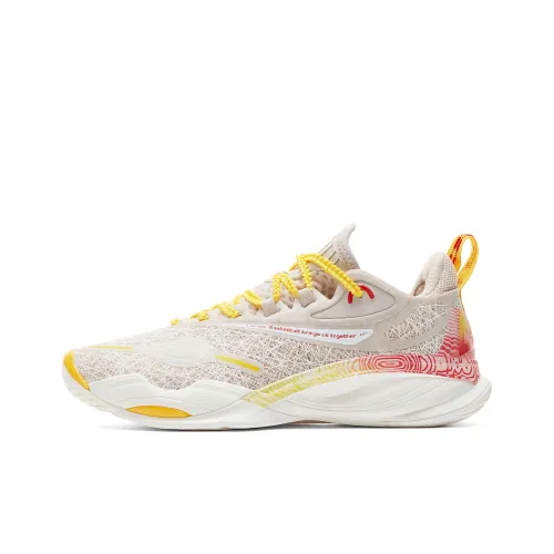 PEAK Sonic Boom 3.0 Basketball Shoes Men Low-Top Ivory Yellow