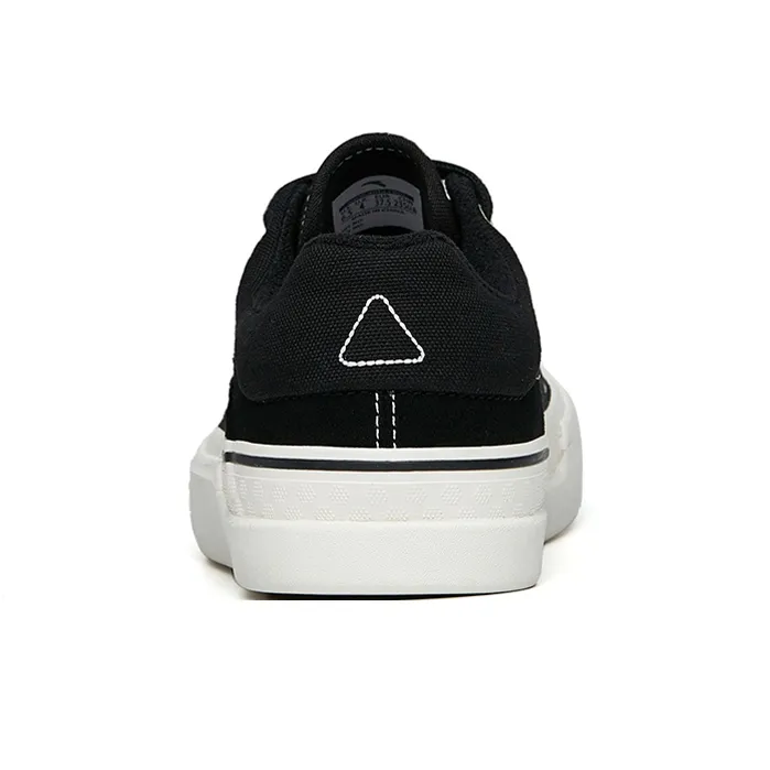 Anta Ao Li Low Top Skateboard Shoes Women's Black Leather Suede-3