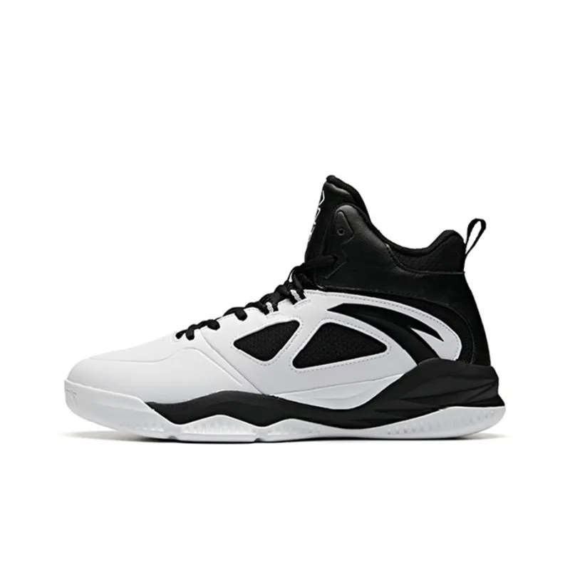 Anta Bastard Cushioning Anti-Slip And Wear-Resistant Mid-Top Vintage Basketball Shoes Men's White Black-0