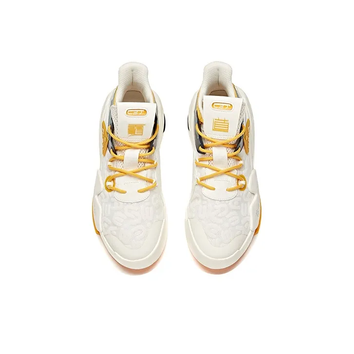 Anta C37 Series Dominant Collection Mid Top Skateboard Shoes Men's White Yellow-1