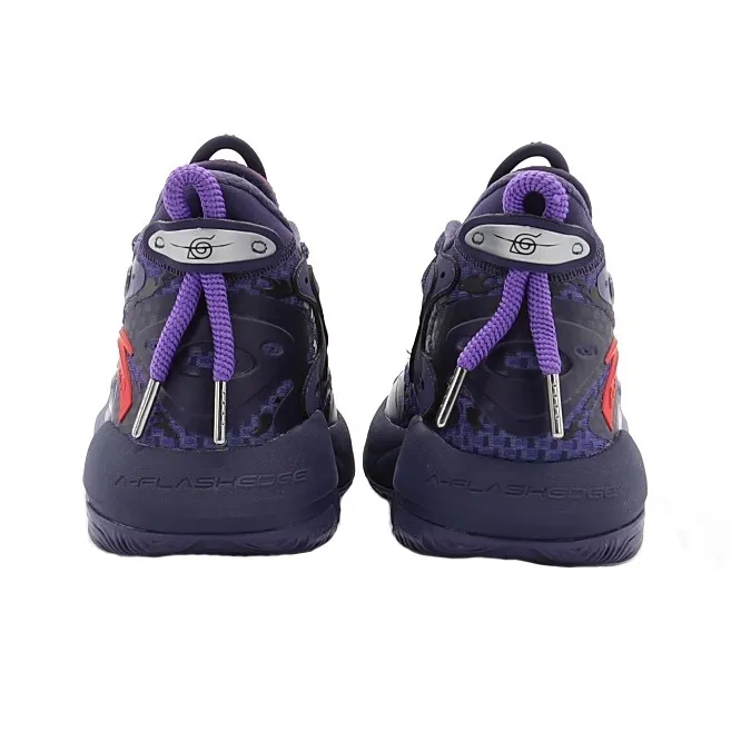 Anta Berserk 3 Naruto Cushioning, Slip Resistant, Abrasion Resistant Coverage Mid Top Basketball Shoes Men's Blue Red-4