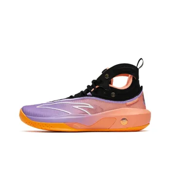 Anta KT8 Evening Glow Cushioning Anti Slip And Wear Resistant High Top Performance Basketball Shoes Orange Purple Black