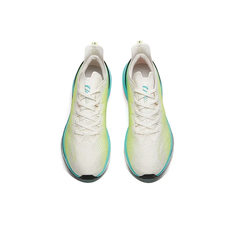 ANTA MACH 1.0 Running Shoes Men Low Top Ivory White/Dazzling Yellow/Fluorescent Aqua Green-3