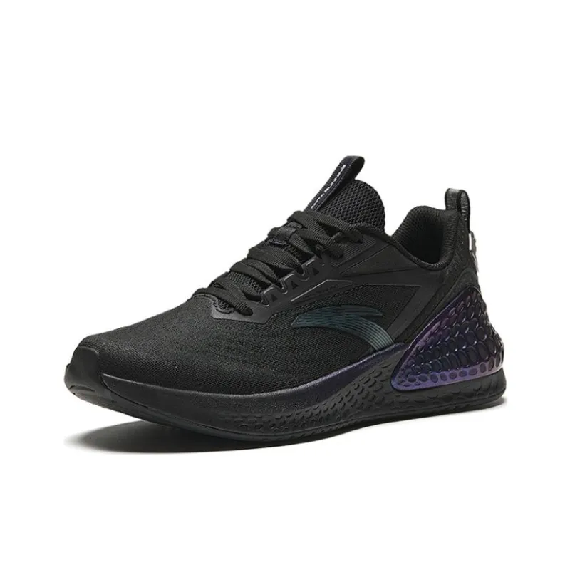 Anta C37+ Cushioned Slip Resistant Breathable Lightweight Low Top Running Shoes Men's Black-1
