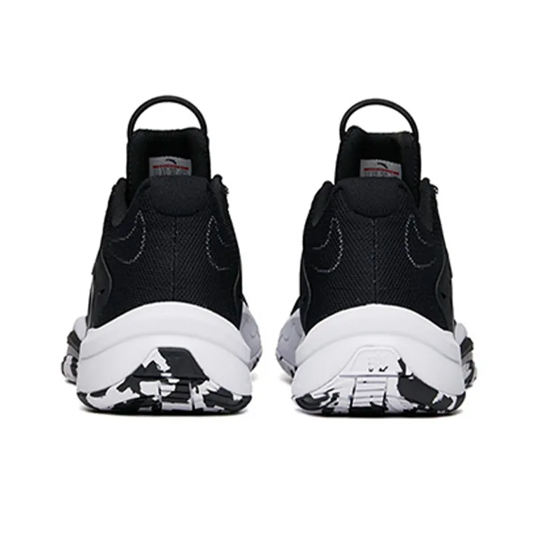 Anta Hear Wave 3 Anti-Slip Wear-Resistant Low-Top Basketball Shoes Men's Black White-3