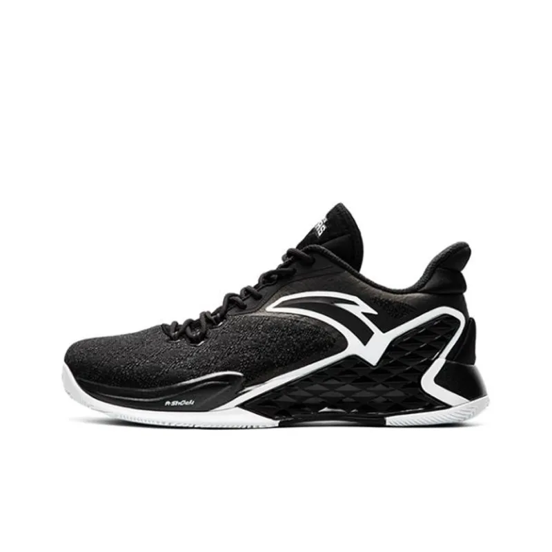 Anta RR5 Cushioning, Slip Resistant, And Abrasion Resistant Low Top Basketball Shoes Men's Black White-0