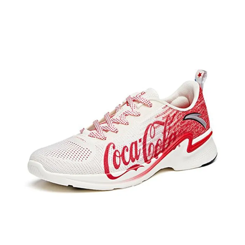 Coca Cola Anta Hydrogen Run II Durable Breathable Low Top Running Shoes Women's Red White-2