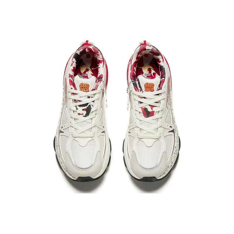 Anta Walker Low Top Casual Shoes Women's Gray Red-2