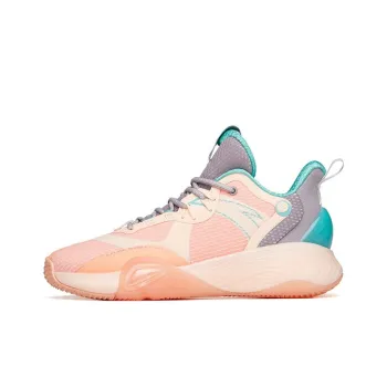 ANTA Bubble Bomb Basketball Shoes Men Low Top Fluorescent Orange Red/Gunpowder Blue/Magic Carpet Gray