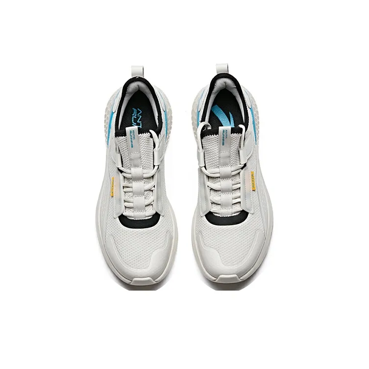 Anta C37 Series Slip Resistant And Breathable Low Top Running Shoes Men's Gray Blue Black-2