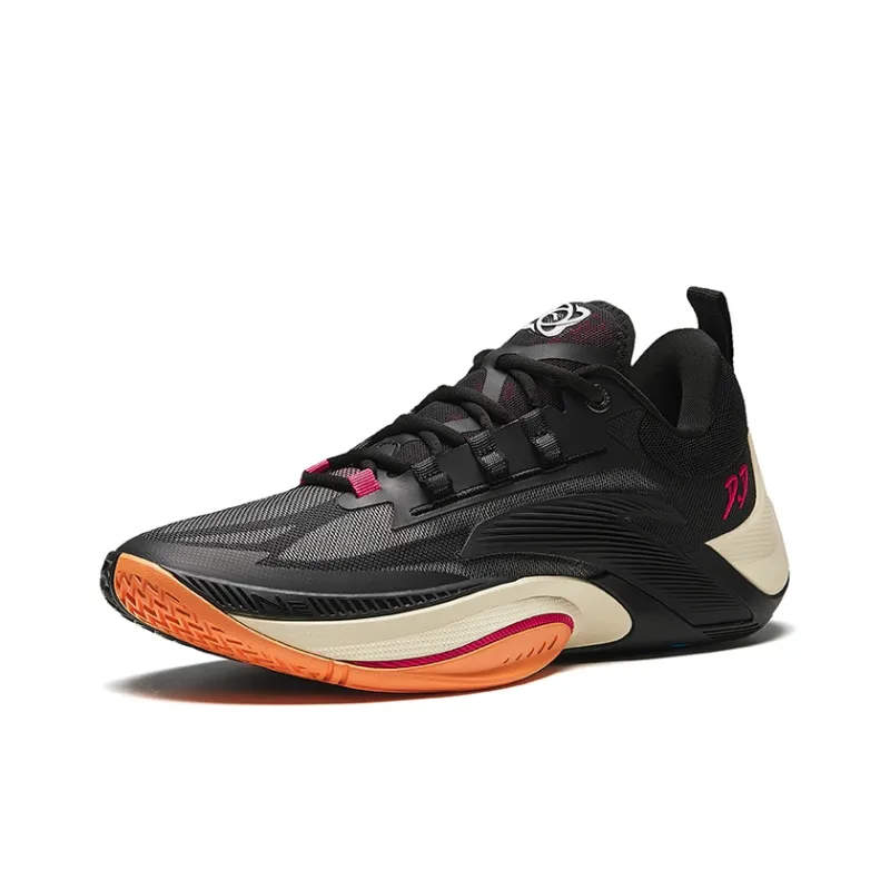 Anta Instantaneous 1 Garden Cushioned Slip-Resistant Low-Top Basketball Shoes Men's Black-1