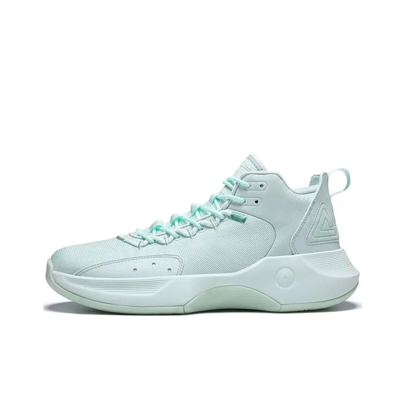 PEAK Nomadic Cushioning Anti Slip And Wear Resistant Mid Top Basketball Shoes Men's Gouache Green-0