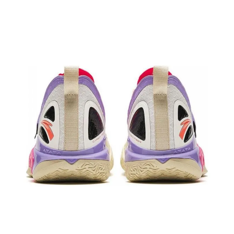 Anta Frenzy 5 V2 Cushioned Slip Resistant Low Top Basketball Shoes Men's Pink Purple-3