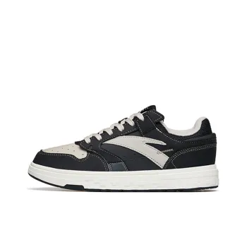 Anta Street Play Series Slip Resistant Cushioning Abrasion Resistant Low Top Skateboard Shoes Men's Black Gray Obsidian
