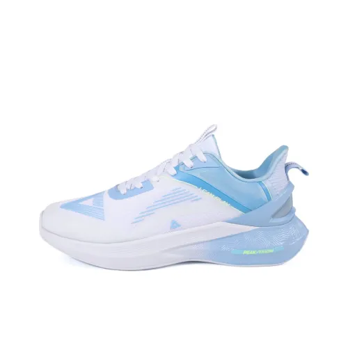 PEAK State Extremely Large Triangle 1.0 Running Shoes Men Low-Top All White/Sky Blue