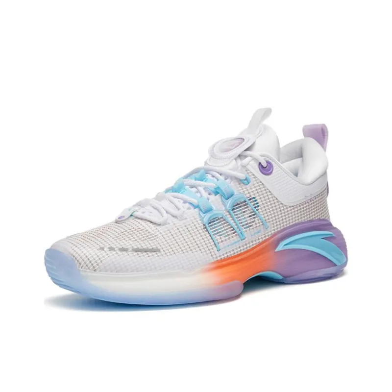 ANTA ZUP Series Basketball Shoes Men Low Top Purple White-1