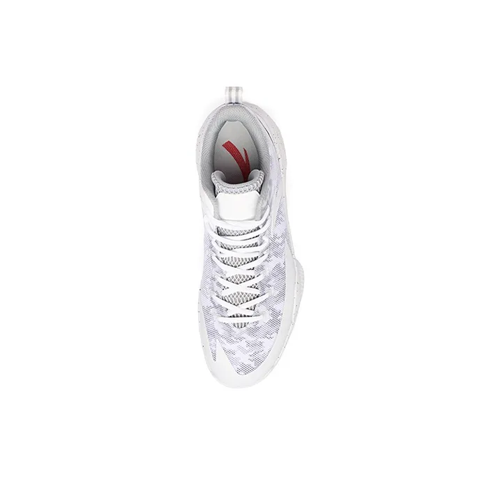 Anta Rhomboid Cushioning Anti-Slip Wear-Resistant Breathability Low-Top Performance Basketball Shoes Men's White Gray-2