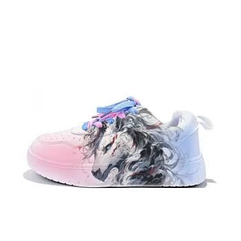 Cold Cicadas Yesterday Low-Top Skateboard Shoes Unisex White Pink Blue