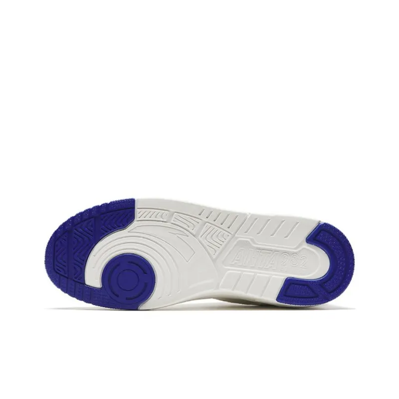 Anta 982GZ Anti Slip Wear Resistant Low Top Skateboard Shoes Men's White Blue-4