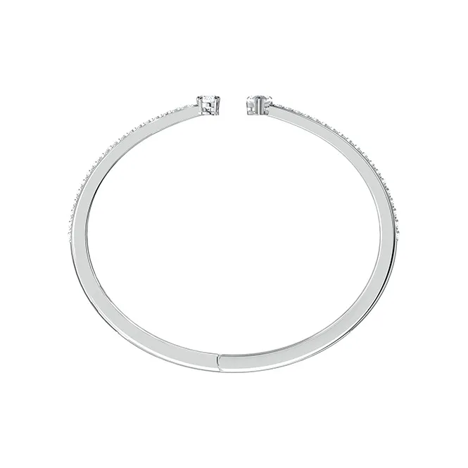 Swarovski Rhodium Plated Bangles Women's White-2