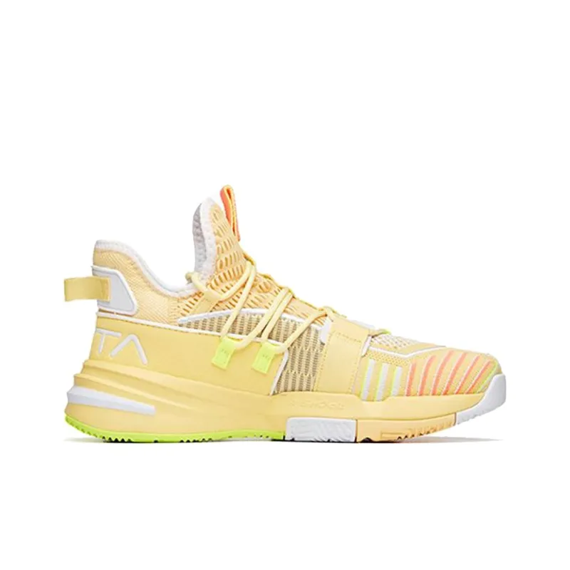 Anta Craze 1 Cushioning Anti Slip And Wear Resistant High Top Basketball Shoes Men's Yellow White-1