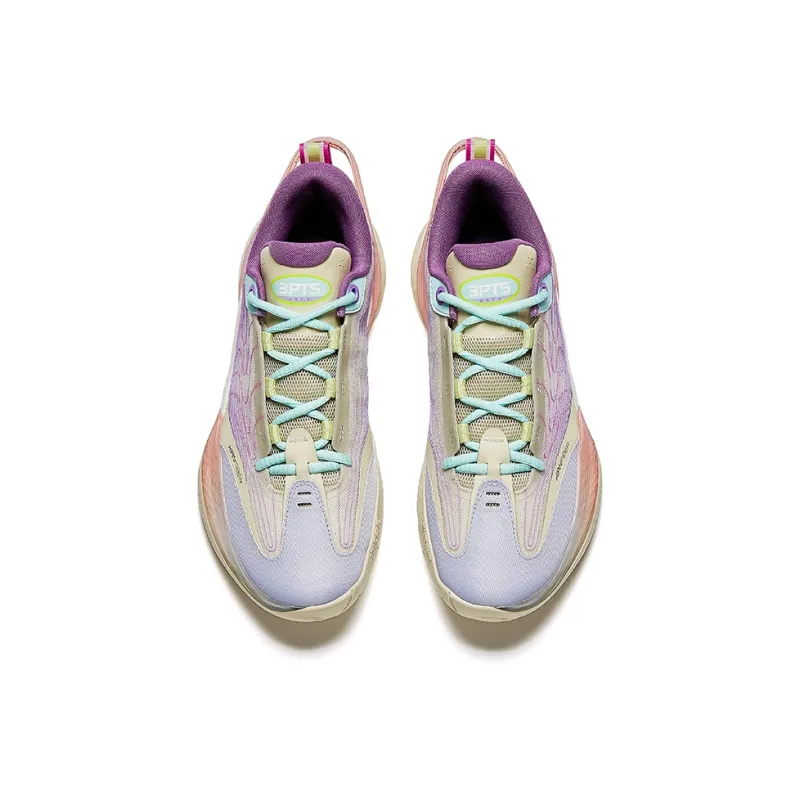 Anta Three-point Rain1.0 Cushioned Slip-Resistant Low-Top Basketball Shoes Men's Purple Gray-2