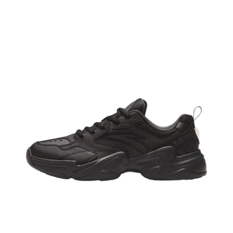 Anta Little Walker Abrasion Resistant Low Top Chunky Sneakers Men's Black-0