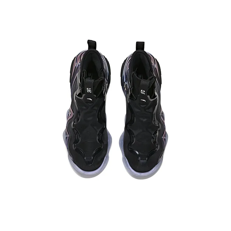 Anta Star Free Anti Slip Wear Resistant Mid Top Basketball Shoes Men's Black-3
