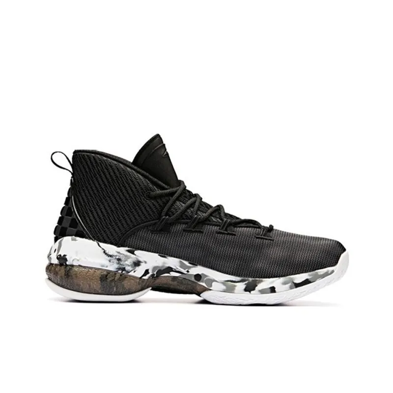 Anta UFO2.0 Mid Top Basketball Shoes Men's Black White-1