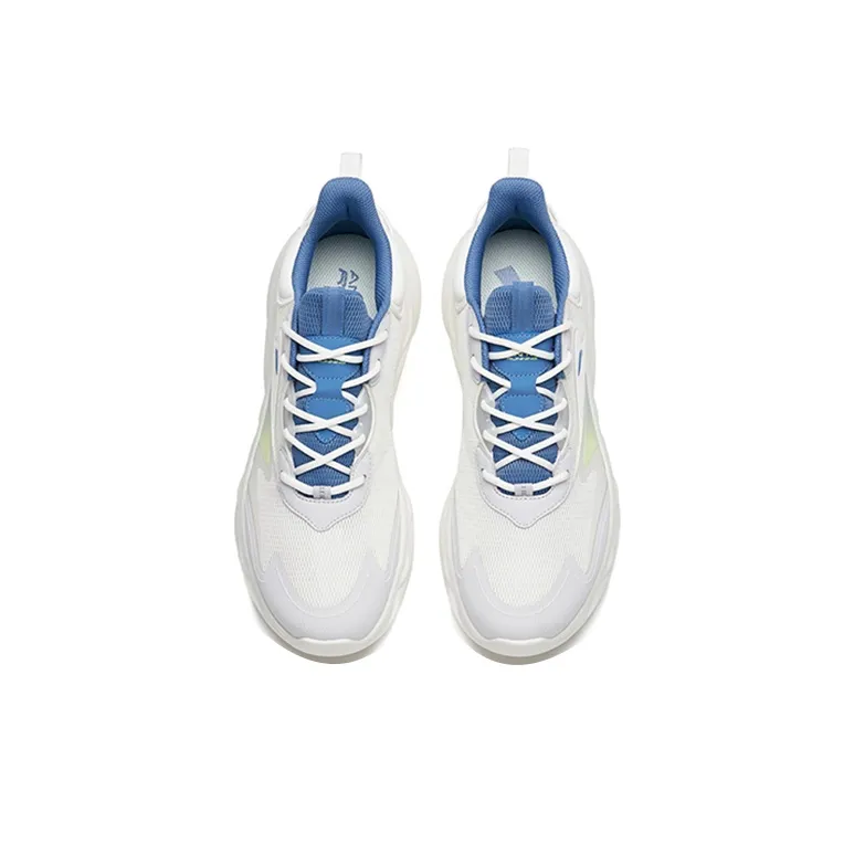 Anta Mianbomb 2 Cushioned Slip-Resistant Abrasion-Resistant Breathable Low-Top Running Shoes Men's White Blue-2