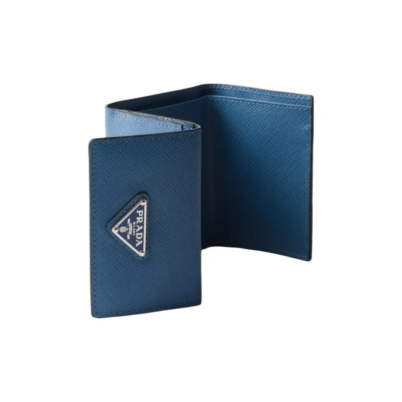 PRADA Saffiano Leather Wallet Regular Men's Blue-2