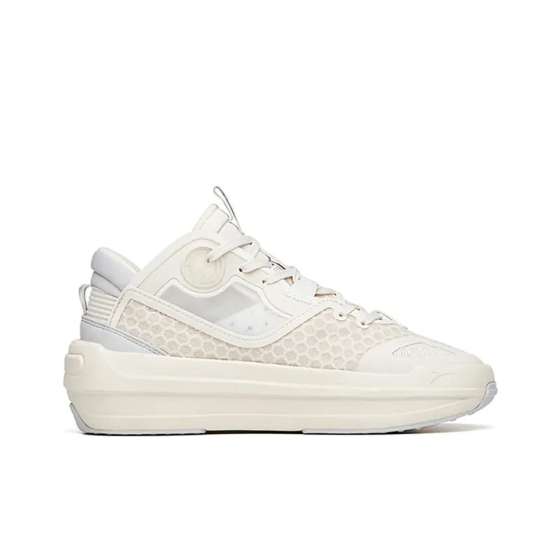 Anta C37 2.0 Lightweight And Breathable Mid Top Skateboard Shoes Women's White Gray-1