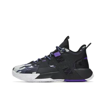 Anta Speedy 2 Generations Cushioning Anti Slip And Wear Resistant Mid Top Basketball Shoes Men's Black