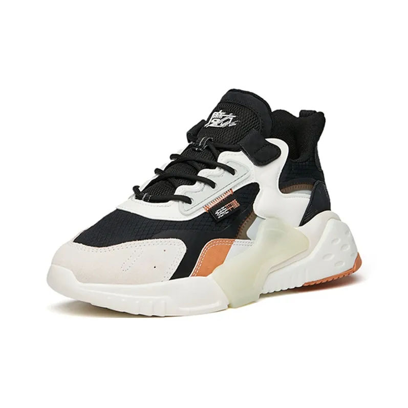 ANTA Rubik's Cube Chunky Sneakers Women's Low Top Black/Ivory White-2