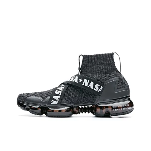 NASA x Anta SEEED bajoed Wear Resistant Slip Resistant Breathable High Top Running Shoes Men's Black