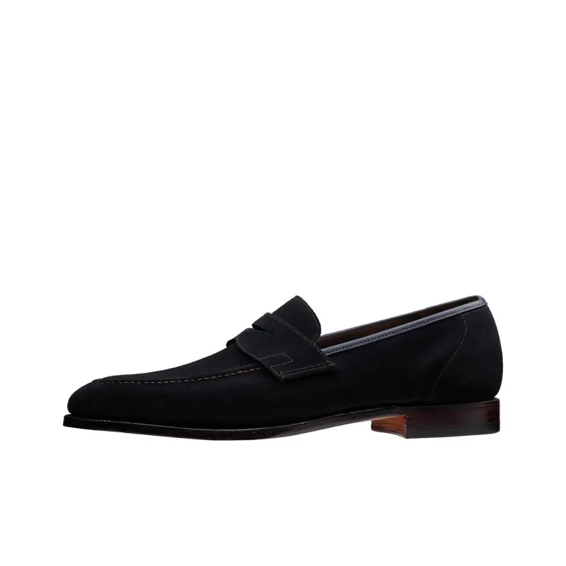 CROCKETT & JONES Teign Loafers Men's Marine Blue-0