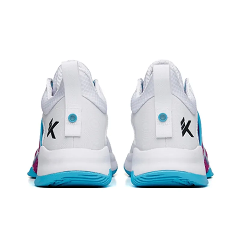 Anta Mountain 1 Breathable Low Top Performance Basketball Shoes Men's White Blue Purple-4