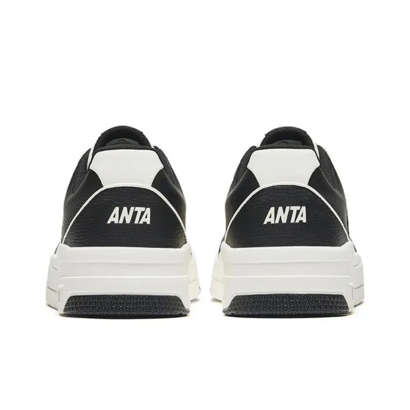 Anta 982GZ Durable Breathable Low Top Skateboard Shoes Men's Black White-3