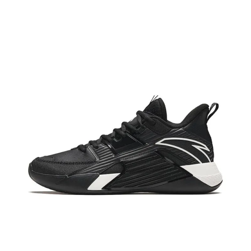Anta Speedy 3 Durable Breathable Mid Top Basketball Shoes Men's Black-0