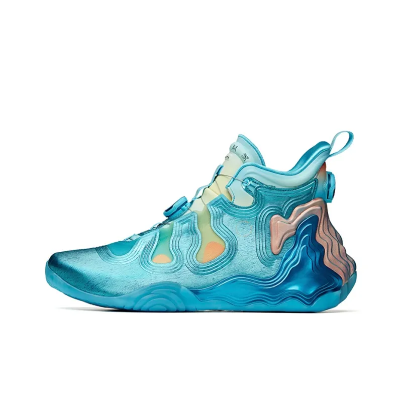ANTA Star Mountain Basketball Shoes Men Mid Top Blue/Green-0