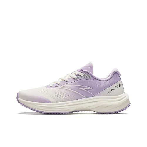 ANTA Road Run Running Shoes Women's Low-Top Misty Purple/Ivory White