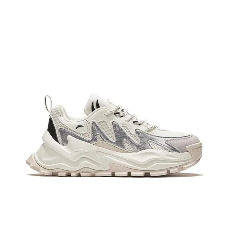 Anta Hot Cushioned Slip Resistant Low Top Casual Shoes Unisex White-1