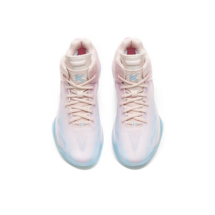 Anta KT1 Pro Cushioning Anti-Slip And Wear-Resistant Breathable Coverage Support High-Top Basketball Shoes Pink Blue-3