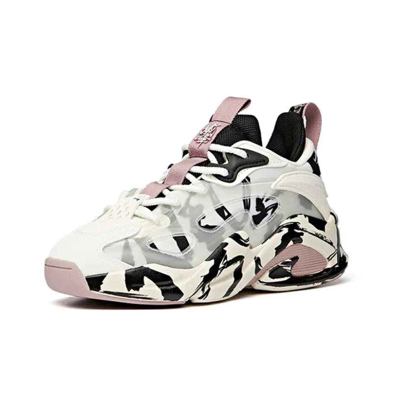 Anta Bastard Grandeur Life Collection Low Top Chunky Sneakers Women's Black White-1