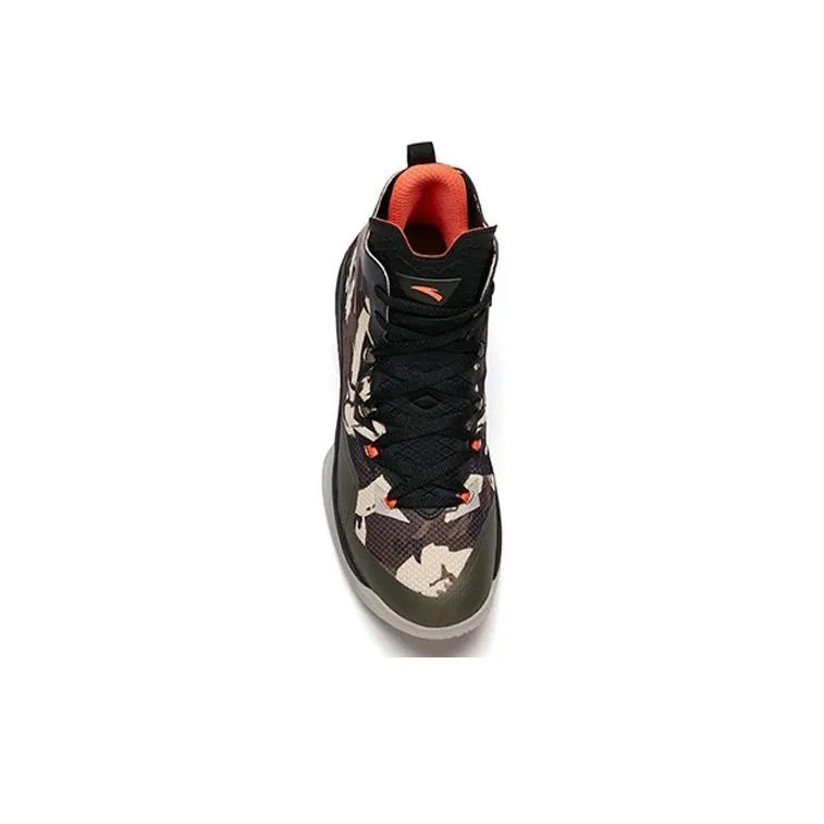 Anta The Shield Anti Slip Wear Resistant High Top Vintage Basketball Shoes Men's Green Black Orange-2