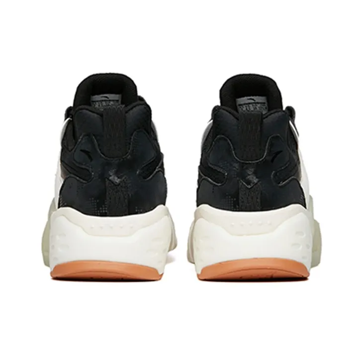 ANTA Rubik's Cube Chunky Sneakers Women's Low Top Black/Ivory White-4